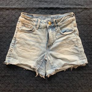 American Eagle light wash high waisted shorts
